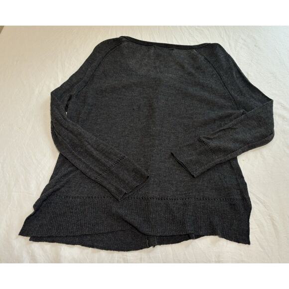 American Eagle Size S Knit Button Up Cardigan Sweater Y2K Preppy Gray Granola - Picture 2 of 11